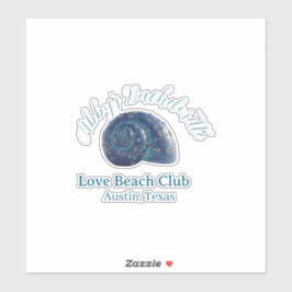 Bachelorette party beach club blue sea shell name  シール
