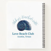 Bachelorette party beach club blue sea shell name  ノートブック (裏面)