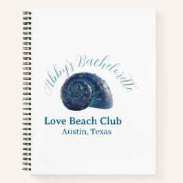 Bachelorette party beach club blue sea shell name  ノートブック
