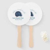 Bachelorette party beach club blue sea shell name  ハンドファン (正面&裏面)