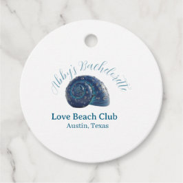 Bachelorette party beach club blue sea shell name  フェイバータグ
