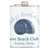 Bachelorette party beach club blue sea shell name  フラスク (正面)