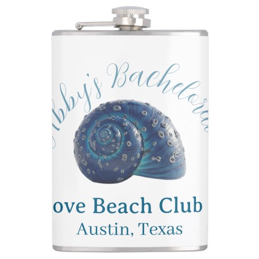 Bachelorette party beach club blue sea shell name  フラスク (正面)