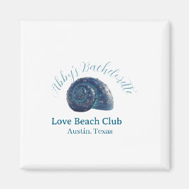 Bachelorette party beach club blue sea shell name  マグネット