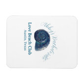 Bachelorette party beach club blue sea shell name  マグネット (横)