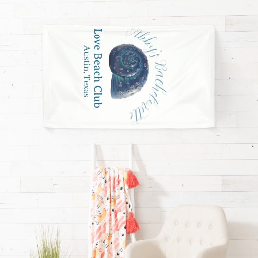 Bachelorette party beach club blue sea shell name  横断幕 (インサイチュ)