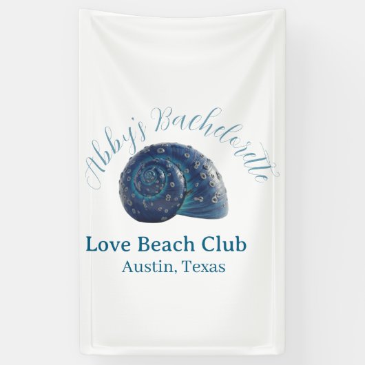 Bachelorette party beach club blue sea shell name  横断幕 (縦)