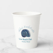 Bachelorette party beach club blue sea shell name  紙コップ (裏面)