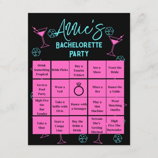 Bachelorette Party Bingo Las Vegas エンクロージャーカード (正面)