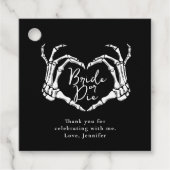 Bachelorette Party Black Gothic Heart Thank You フェイバータグ (正面)