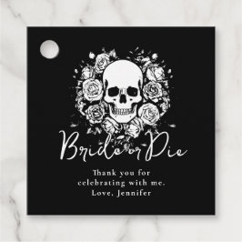 Bachelorette Party Black Skull Floral Thank You フェイバータグ