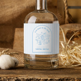 Bachelorette Party Blue Last Toast on the Coast  スパークリングワインラベル