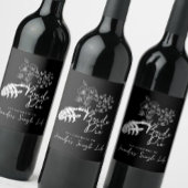 Bachelorette Party Bride or Die Floral Gothic  ワインラベル