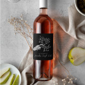 Bachelorette Party Bride or Die Floral Gothic  ワインラベル