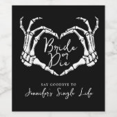 Bachelorette Party Bride or Die Gothic Heart ワインラベル (シングルラベル)