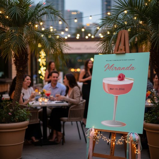 Bachelorette Party Cocktail Welcome Sign アクリルサイン