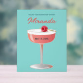 Bachelorette Party Cocktail Welcome Sign アクリルサイン (ニュートラル)