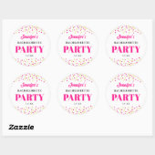 Bachelorette Party Glam Pink Gold Dots Round ラウンドシール (シート)