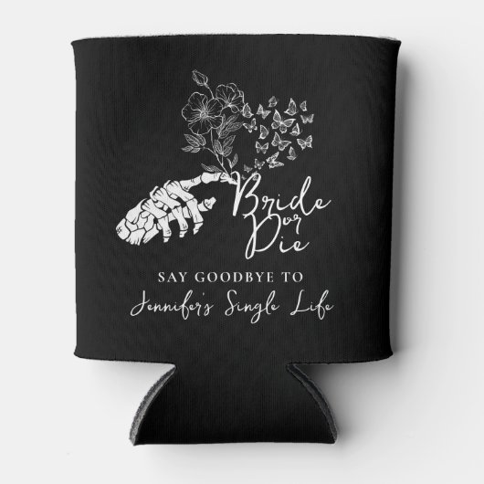 Bachelorette Party Gothic Floral Bride or Die 缶クーラー (正面)