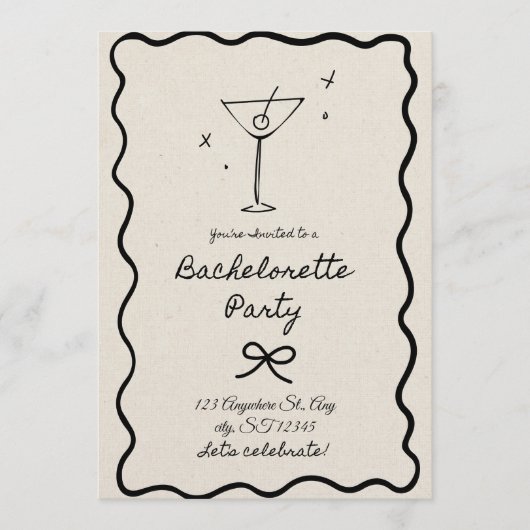 Bachelorette Party Invitation for Bride-to-Be Girl 招待状 (正面)