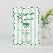 Bachelorette Party Itinerary Bach Weekend Bow 招待状 (スタンド正面)