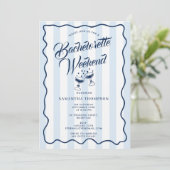 Bachelorette Party Itinerary Bach Weekend Cocktail 招待状 (スタンド正面)