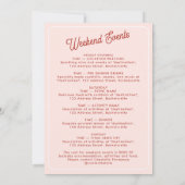 Bachelorette Party Itinerary Bach Weekend Retro 招待状 (裏面)