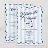 Bachelorette Party Itinerary Bach Weekend Wine 招待状 (正面/裏面)