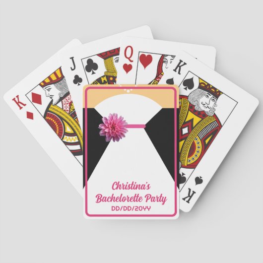 Bachelorette Party Poker White and Pink Bride トランプ (裏面)