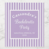 Bachelorette Party Retro Modern LightPurple Classy ワインラベル (シングルラベル)