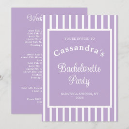 Bachelorette Party Retro Modern LightPurple Classy 招待状