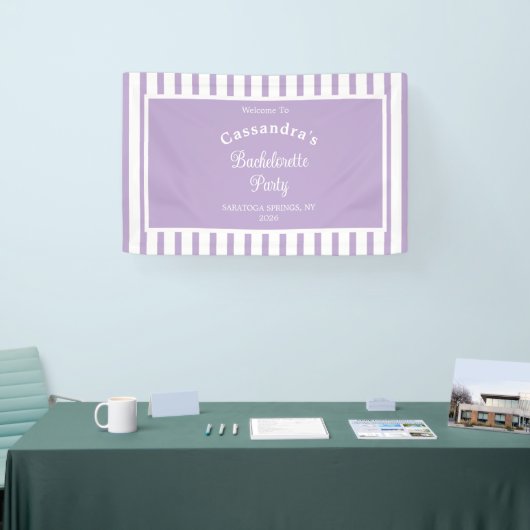 Bachelorette Party Retro Modern LightPurple Classy 横断幕 (トレードショー)