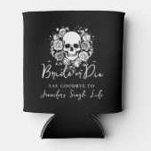 Bachelorette Party Skull Roses Black Bride or Die 缶クーラー (正面)