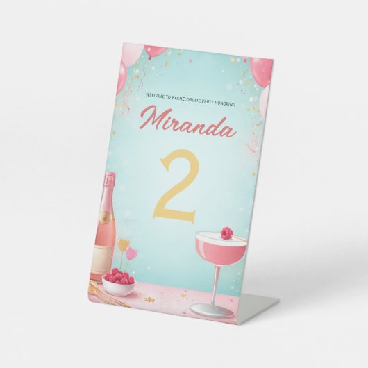 Bachelorette Party Table Number Sign 台座サイン (正面)