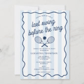 Bachelorette Party Tennis Bach Retro Stripes 招待状 (正面)