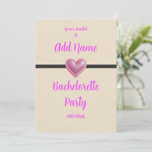 Bachelorette Pink Party 招待状 (スタンド正面)