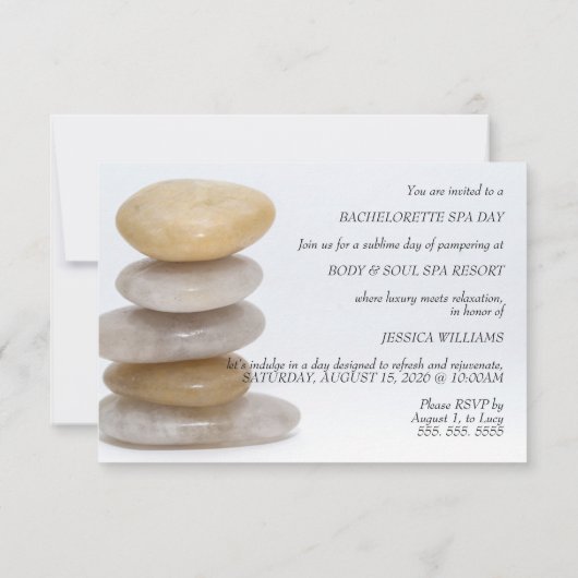 Bachelorette Spa Party 招待状 (裏面)