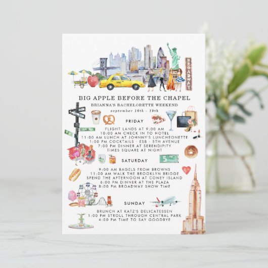 Bachelorette Weekend Itinerary | New York City 招待状 (スタンド正面)