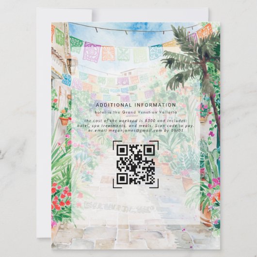 Bachelorette Weekend Itinerary | Tropical Mexico 招待状 (裏面)