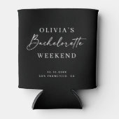 Bachelorette Weekend | Minimalist Elegant Black 缶クーラー (正面)
