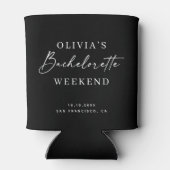 Bachelorette Weekend | Minimalist Elegant Black 缶クーラー (裏面)