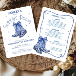 Bachelorette Weekend Party Blue 招待状