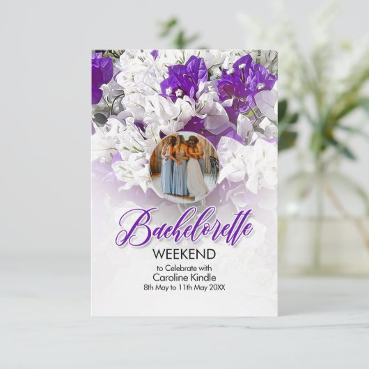 Bachelorette Weekend Wedding Invitation 出欠カード (スタンド正面)