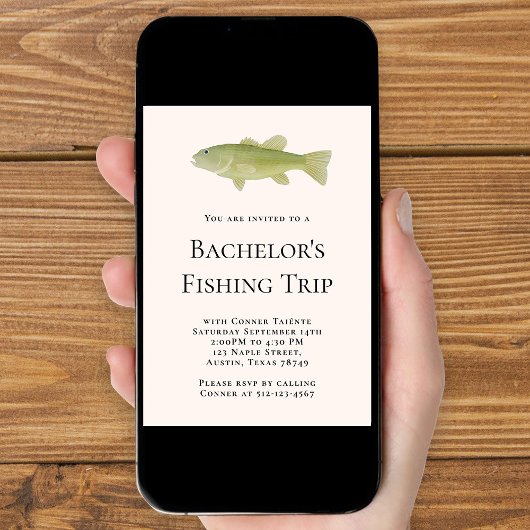 Bachelor's Fishing Trip Party 招待状