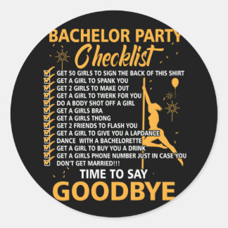 Bachelors Party Checklist Stag Do Party ラウンドシール