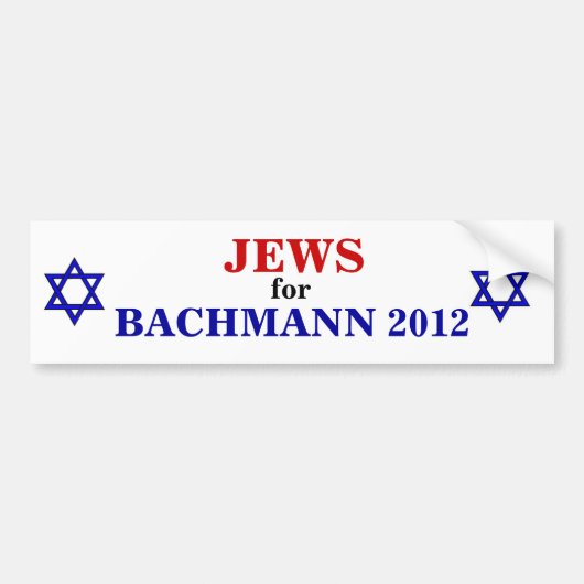 Bachmannの2012年のステッカーのためのユダヤ人 バンパーステッカー (正面)