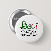 Baci (キス) 25セント 缶バッジ (正面&裏面)