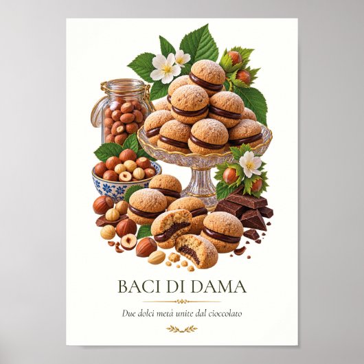 Baci di Dama – Vintage Italian Dessert ポスター (正面)