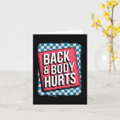 Back And Body Hurts Funny Bodybuilder Joke Gym Wei カード (黄色い花)