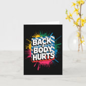 Back And Body Hurts Funny Bodybuilder Joke Gym Wei カード (黄色い花)